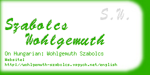 szabolcs wohlgemuth business card